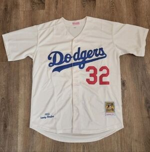 Sandy Koufax 1955 Brooklyn Dodgers Throwback Cream Mens Stitched Los Angeles